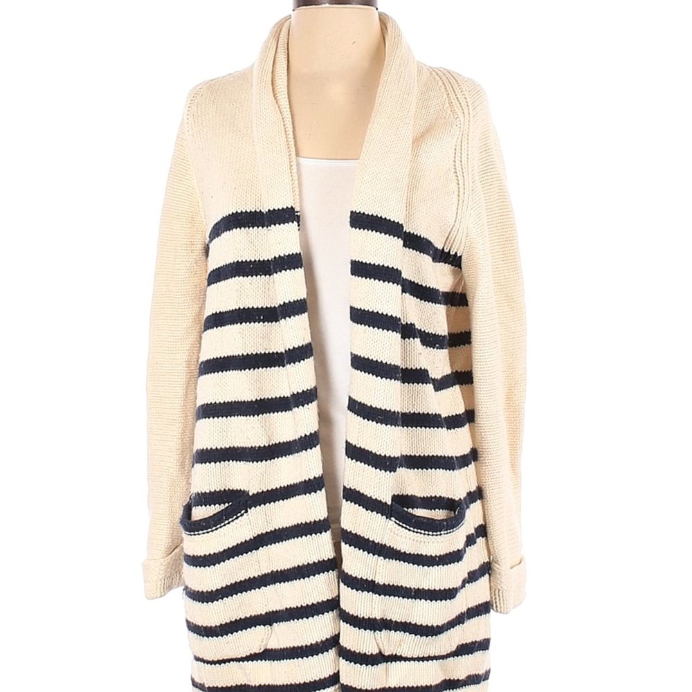 J.Crew Striped Long Shawl Cardigan